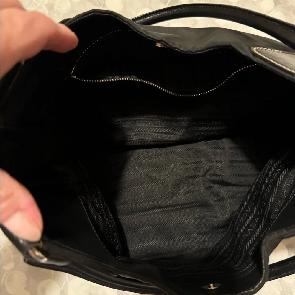 Vintage Prada Nylon Small Handbag. Black. GUC